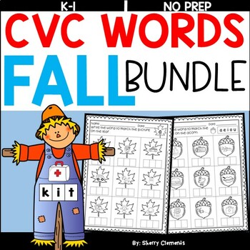 Preview of Fall CVC Words | BUNDLE | Worksheets | Apples | Leaves | Turkeys | Pumpkins