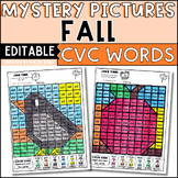 Fall CVC Words Practice Coloring Pages Editable Worksheets
