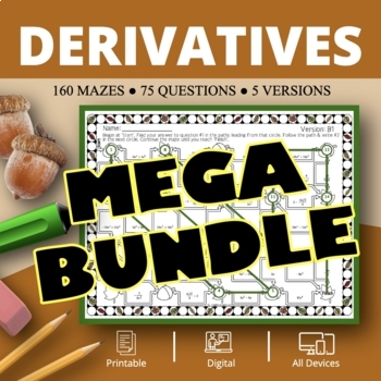 Preview of Fall: Calculus Derivatives BUNDLE Maze Activity
