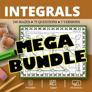 Preview of Fall: Calculus Integrals BUNDLE Maze Activity