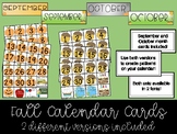 Fall Calendar Number Cards - 2 VERSIONS - Pumpkins and Acorns