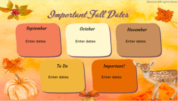 Preview of Fall Calendar Desktop Background 