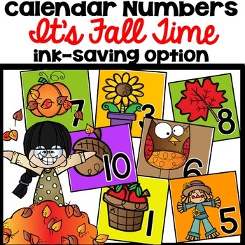 November Fall Leaves Calendar Numbers with Black Backgrounds - Kinder Craze