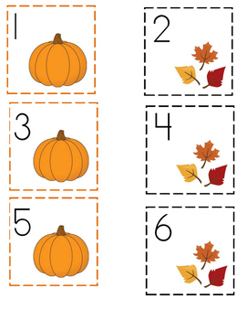 Preview of Fall Calendar Numbers (ABAB Pattern)