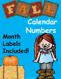 Fall Calendar Numbers (August, September, October, November)
