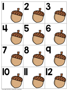 fall calendar numbers 1 31 by sc classroom creations tpt