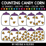 Fall Candy Corn Counting Clipart + FREE Blacklines - Comme