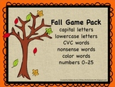 Fall Card Game Pack (letters, numbers, CVC, nonsense, colo