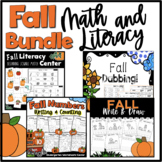 Fall Kindergarten Activities Bundle Math and Literacy
