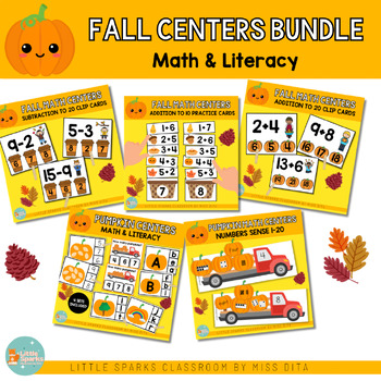 Preview of Fall Centers Bundle | Math & Literacy
