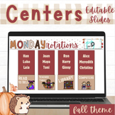 Fall Centers Slides | ELA Rotations | Editable in Google