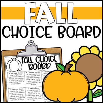 Preview of Fall Choice Board - Morning Work or Early Finisher Activities
