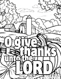 Fall Christian Bible Verse Coloring Sheet - O Give Thanks