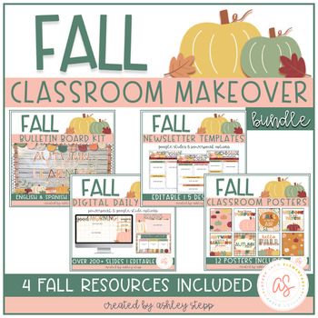Preview of Fall Classroom Makeover Bundle | Fall Classroom Decor
