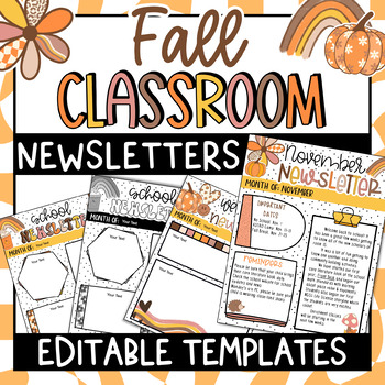Preview of Fall Classroom Newsletter Templates | Editable |