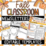 Fall Classroom Newsletter Templates | Editable |