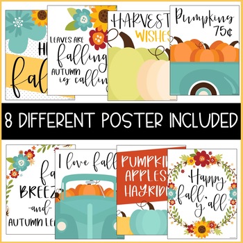 Fall Classroom Bulletin Board Posters by Ashley McKenzie | TpT