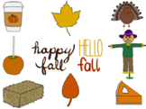 Fall Clip Art - 18 Images - Color and B&W - Personal and C