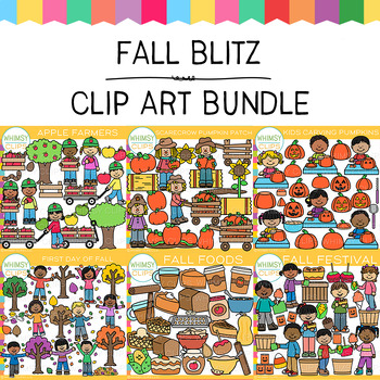 Preview of Kids, Scarecrows, Symbols and Foods Fall Clip Art Blitz Bundle