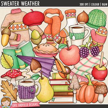 Preview of Fall Clip Art: Sweater Weather (Kate Hadfield Designs)