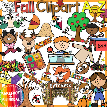 Preview of Fall Clipart A to Z | Fall Beginning Sounds Clipart