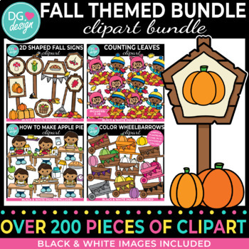 Preview of Fall Clipart Bundle | Autumn Clip Art | Thanksgiving Clipart | Halloween Clipart