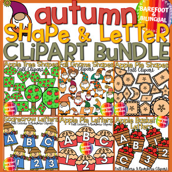 Preview of Fall Clipart | Fall Shapes | Fall Numbers & Letters Clipart Bundle