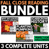 Fall Close Reading Passages Bundle - Close Reading Strateg