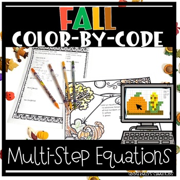 Preview of Multi-Step Equations Activity & Practice, Fall & Thanksgiving Self Check Digital