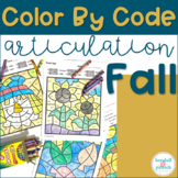 Fall Color By Code Articulation Therapy Activities