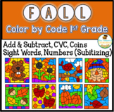 Fall Coloring Pages Color By Code 1st Grade