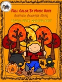 Fall Color By Music Note Rhythm Coloring Set - Quarter Not