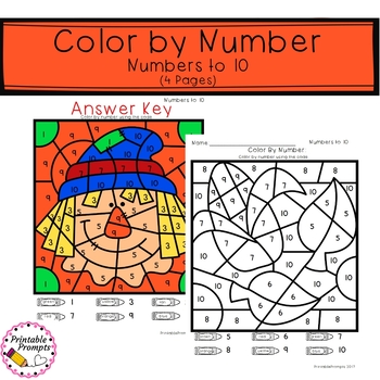 Fall Color By Number by PrintablePrompts | Teachers Pay Teachers