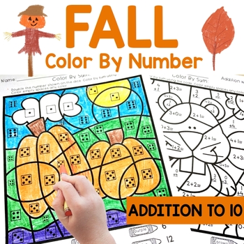 Preview of Fall Color By Number Addition