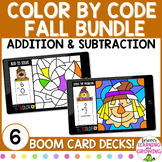 Fall Color by Code Addition & Subtraction BUNDLE