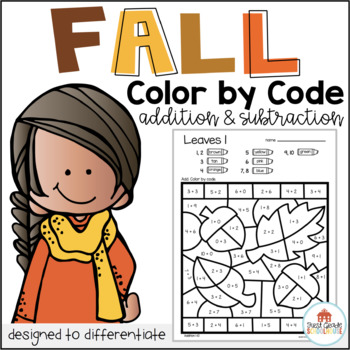 Preview of Color by Code Addition and Subtraction - Fall