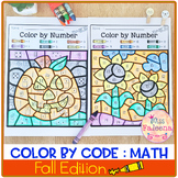 Fall Color by Code – Math (Color by Number, Addition, Subtraction)
