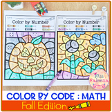 Fall Color by Code – Math (Color by Number, Addition, Subt