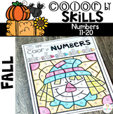Fall Color by Code Numbers 11-20 Teen Number Activities