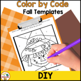 Fall Color by Code Templates Clipart | Color by Number