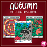 Music Coloring Pages - Fall Color by Note - Music Workshee