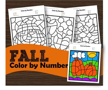 Fall Color by Number by Beth Gorden | Teachers Pay Teachers
