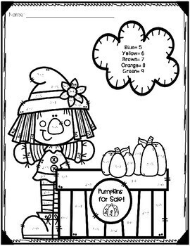 Fall Color by Number by Kalie's Kinders | Teachers Pay Teachers