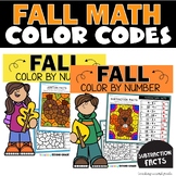 Fall Color by Number Addition and Subtraction - Fun Math W