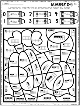 Fall Color-by-Number Kindergarten Math by CreatedbyMarloJ | TpT