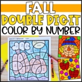 Color by Number Fall Mystery Pictures Double Digit Additio