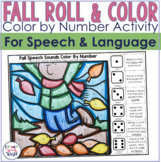 Fall Color by Number for Speech and Language Therapy
