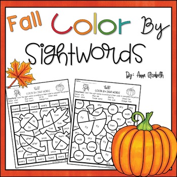 Preview of Fall Color by Sight Word