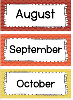 Preview of Fall-Colored Calendar Visuals (EDITABLE) including months, day # and specials
