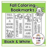 Fall Coloring Bookmarks | Black and White